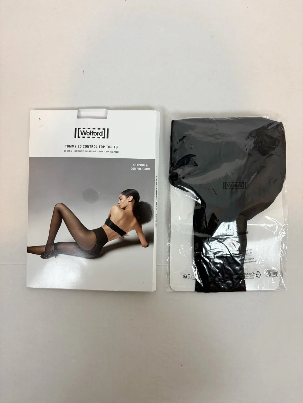 Wolford Tummy 20 Control Top Tights in Black Size S